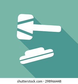 Hammer icon with a long shadow