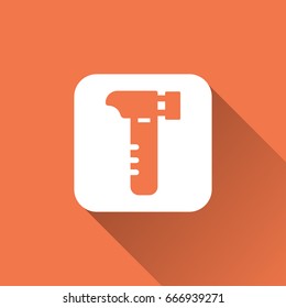 hammer icon with long shadow