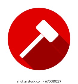 hammer icon with long shadow