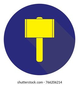 hammer icon with long shadow
