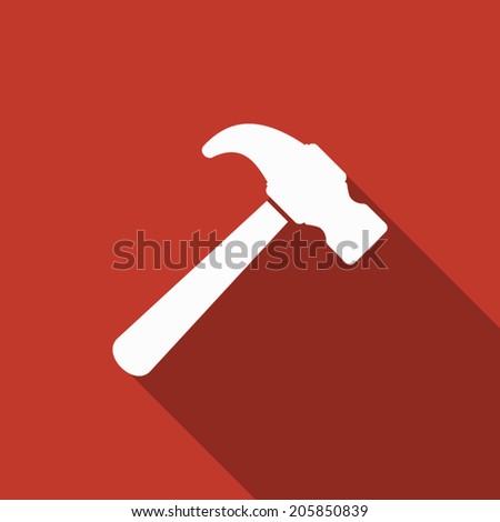 hammer icon with long shadow