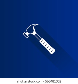Hammer icon in Metro user interface color style. Construction work tool carpenter