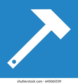 Hammer icon on blue background