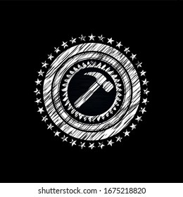 hammer icon on chalkboard, vector illustration, pretty design