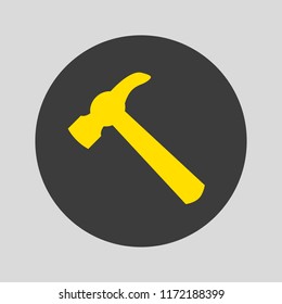 Hammer icon on gray background. Vector Illustration
