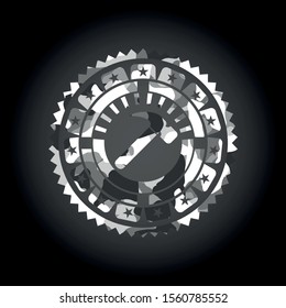 hammer icon on grey camouflage pattern