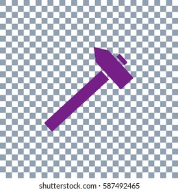 hammer Icon on transparent background. Violet icon