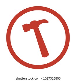 Hammer Icon on white background. Vector Illustration