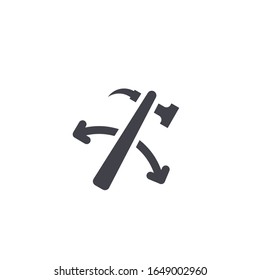 Hammer icon on white background. Vector sign