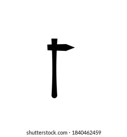 Icono de martillo sobre fondo blanco