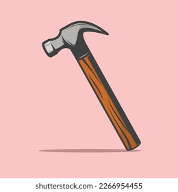 Hammer icon on white background. Flat illustration.