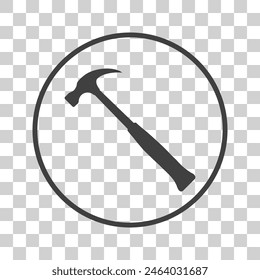 icono de martillo sobre fondo blanco
