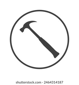 Hammer-Symbol auf weißem Hintergrund