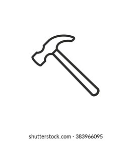 Hammer Icon On White Background Vector Stock Vector (Royalty Free ...