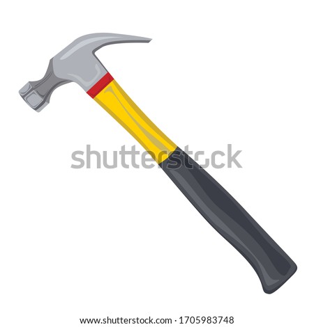 Hammer icon on white background. Flat illustration.