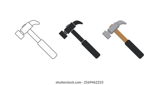 hammer icon one set vector