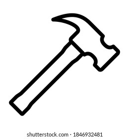 Diseño de estilo de orientación de iconos de martillo, símbolo de vector de herramienta manual