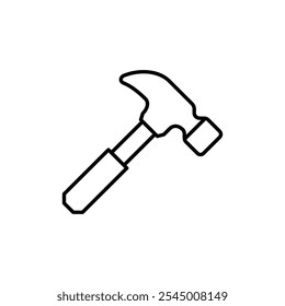 Hammer icon Outline set in black and white color