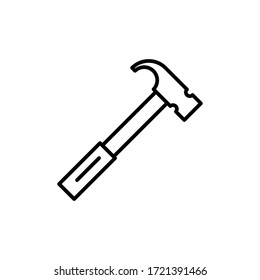hammer icon outline vector. isolated on white background