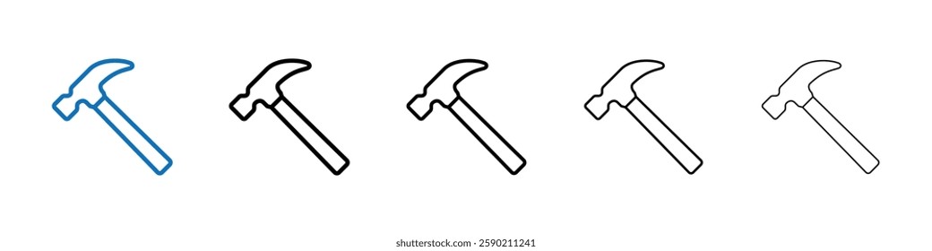 Hammer icon Outline vector logo for web ui