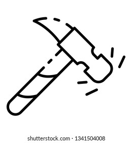 Hammer icon. Outline hammer vector icon for web design isolated on white background