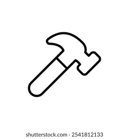 Hammer icon Outline vector for web ui