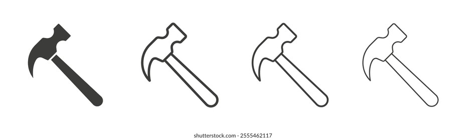 Hammer icon pack. vector illustration