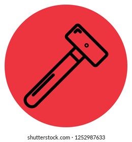 hammer icon with red circle background,modern,elegance and exclusive for your business