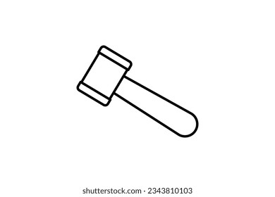 Hammersymbol. Symbol bezogen auf Tischlerei, Bau, Projekte. Zeilensymbol-Stil. Einfaches Vektordesign bearbeitet