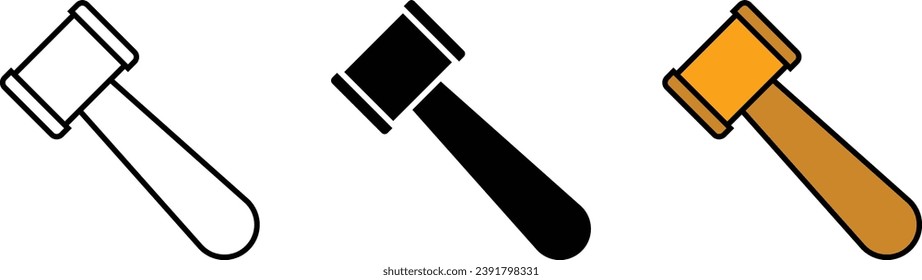 Hammer Icon. Icon related to carpentry, construction, projects. Llined, isolated and colored icon style. Vector illustration