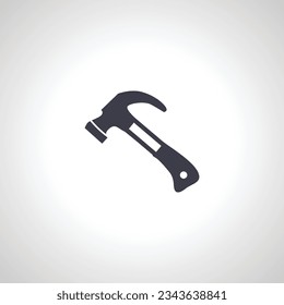 Hammer icon, repair hammer isolated icon