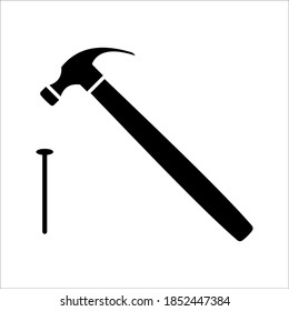 Icono de martillo. Icono de herramienta de servicio. iconos y colores editables. Ilustración del vector