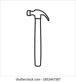 Icono de martillo. Icono de herramienta de servicio. iconos y colores editables. Ilustración del vector