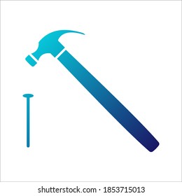 Hammersymbol. Service-Tool-Symbol bearbeitbare Symbole und Farben. Vektorgrafik