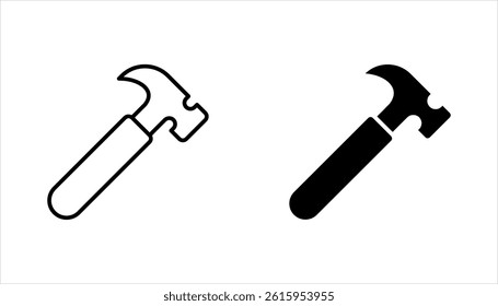 Hammer icon set design template, vector illustration on white background