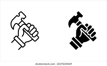 Hammer icon set design template, vector illustration on white background