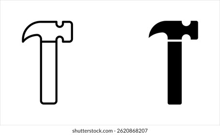 Hammer icon set design template, vector illustration on white background