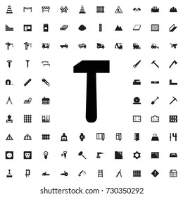 Hammer icon. set of filled construction icons.