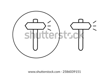 Hammer icon. A set of hammer icons. The hammer button symbol. A filled flat sign. Vector illustration.