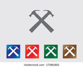 Hammer icon set illustration