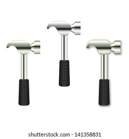 Hammer Icon Set. Isolated On White. Vector Illustration