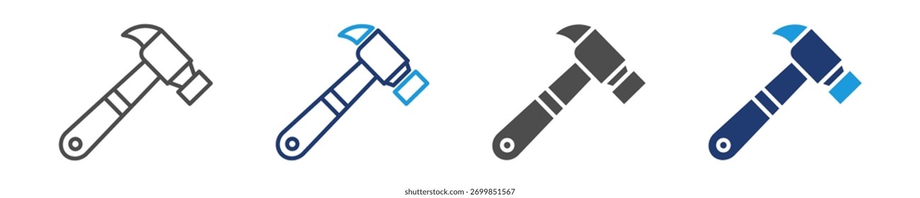ícone de martelo definir estilo múltiplo