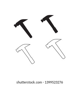 hammer icon set, symbol vector illustration 