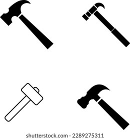 Hammer-Symbol, Vektorgrafik auf weißem Hintergrund.EPS