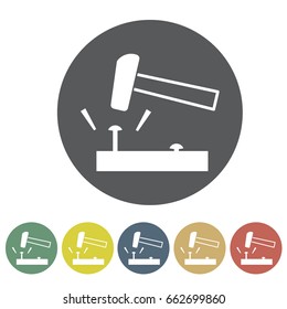 Hammer icon set.Vector illustration
