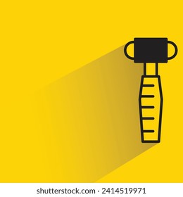 hammer icon with shadow on yellow background