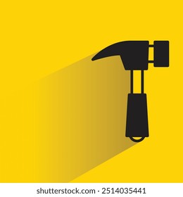 hammer icon with shadow on yellow background