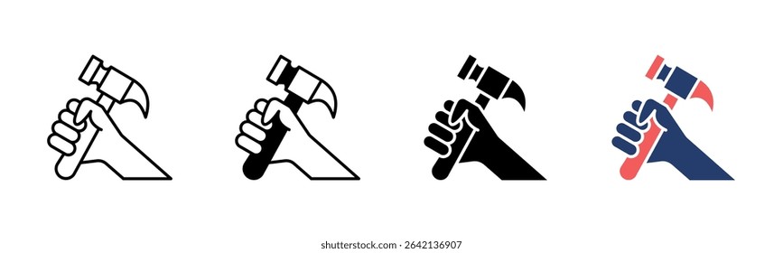Hammer icon sheet multiple style collection
