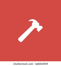 hammer icon. sign design. red background