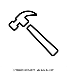 Icono de martillo. Símbolo y signo de icono de martillo. Ilustración vectorial.